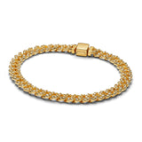 Gold-Tone Crystal Cuban Link Bracelet