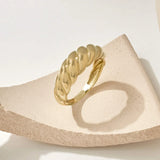 Gold-Tone Twisted Dome Ring