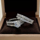Gold-Tone Crystal Halo Ring Set