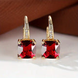 Gold-Tone Rainbow Crystal Drop Earrings