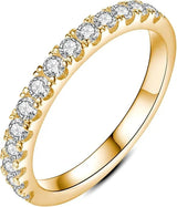 Gold-Tone Crystal Band Ring