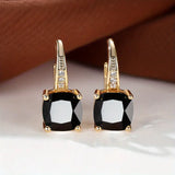 Gold-Tone Rainbow Crystal Drop Earrings