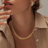 Gold-Tone Cuban Link Chain Necklace