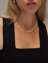 Gold-Tone Cuban Link Chain Necklace