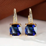 Gold-Tone Rainbow Crystal Drop Earrings