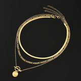Gold-Tone Layered Chain Necklace Set