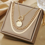 Gold-Tone Layered Chain Necklace Set