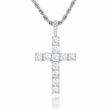 Gold-Tone Crystal Cross Pendant Necklace