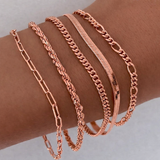 Gold-Tone Layered Chain Bracelet Set