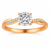 Gold-Tone Solitaire Crystal Ring
