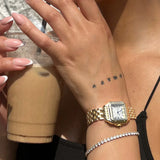 Gold-Tone Square Analogue Watch