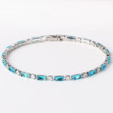 Gold-Tone Blue Crystal Tennis Bracelet