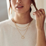Gold-Tone Layered Circle Pendant Necklace