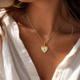 Evil Eye Heart Necklace – Gold-Tone Protective Charm Pendant