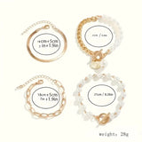 Gold-Tone Layered Pearl Bracelet Set