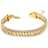 Gold-Tone Crystal Chain Bracelet