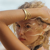 Gold-Tone Textured Open Cuff Bracelet