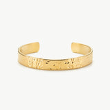 Gold-Tone Textured Open Cuff Bracelet