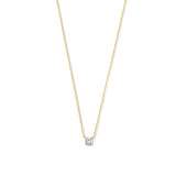 Gold-Tone Solitaire Crystal Pendant Necklace