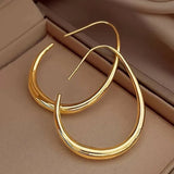 Gold-Tone Teardrop Hoop Earrings