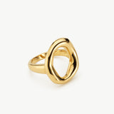 Gold-Tone Sculptural Open Oval Ring