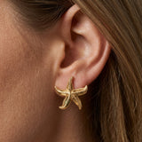 Gold Starfish Stud Earrings