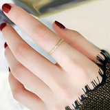 Silver-Tone Half Eternity Crystal Ring