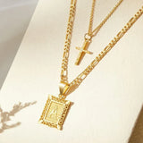 Gold-Tone Initial A Pendant Necklace Set