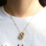 Gold-Tone Crystal Letter S Pendant Necklace