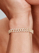 Gold-Tone Crystal Cuban Link Bracelet