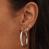 Silver-Tone Classic Hoop Earrings