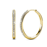 Silver-Tone Crystal Hoop Earrings