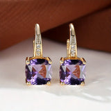 Gold-Tone Blue Crystal Drop Earrings