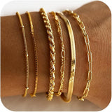 Gold-Tone Layered Bracelet Set