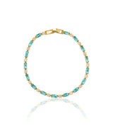 Gold-Tone Blue Crystal Tennis Bracelet