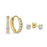 Gold-Tone Crystal Earring Set