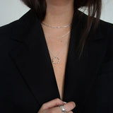 Silver-Tone Layered Circle Pendant Necklace