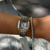 Gold-Tone Square Analogue Watch