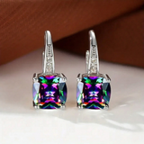 Gold-Tone Rainbow Crystal Drop Earrings