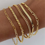 Gold-Tone Layered Chain Bracelet Set