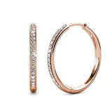 Silver-Tone Crystal Hoop Earrings