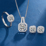 Silver-Tone Crystal Jewellery Set