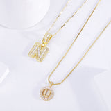 Silver-Tone Initial A Pendant Necklace Set