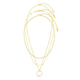 Silver-Tone Layered Circle Pendant Necklace