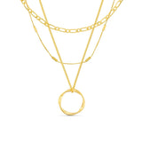 Silver-Tone Layered Circle Pendant Necklace