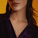 Silver-Tone Layered Circle Pendant Necklace