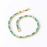 Gold-Tone Blue Crystal Tennis Bracelet