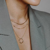 Gold-Tone Layered Circle Pendant Necklace