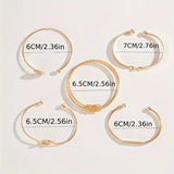 Gold-Tone Multi Bangle Bracelet Set
