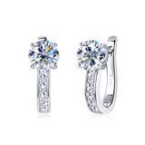 Silver-Tone Crystal Hoop Earrings